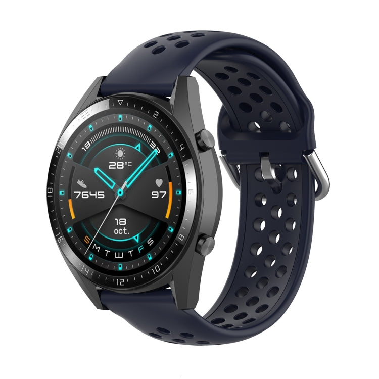 For Huawei Watch GT 46mm / 42mm / GT2 46mm 22mm Clasp Solid Color Sport Wrist Strap Watchband