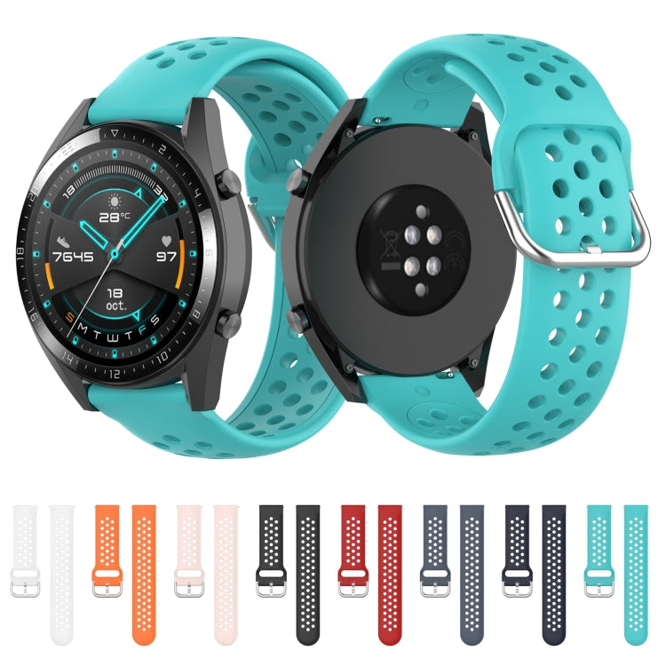 For Huawei Watch GT 46mm / 42mm / GT2 46mm 22mm Clasp Solid Color Sport Wrist Strap Watchband