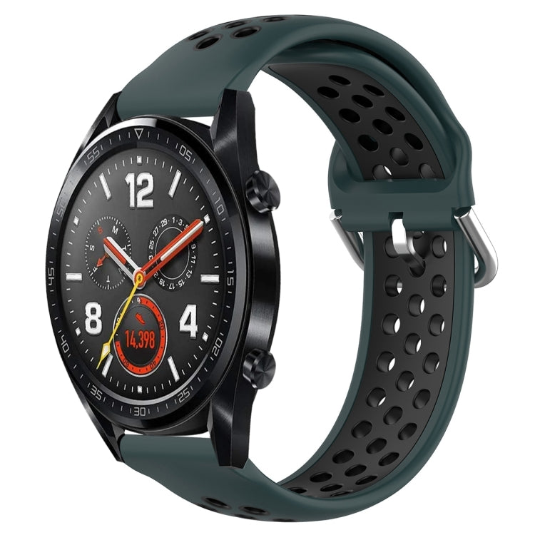 22mm Clasp Two Color Sport Wrist Strap Watchband, For Huawei Watch GT 46mm / 42mm