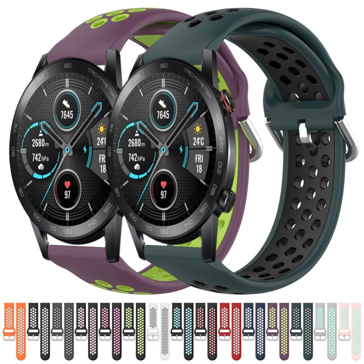 22mm Clasp Two Color Sport Wrist Strap Watchband, For Huawei Honor Magic Watch 2 46mm