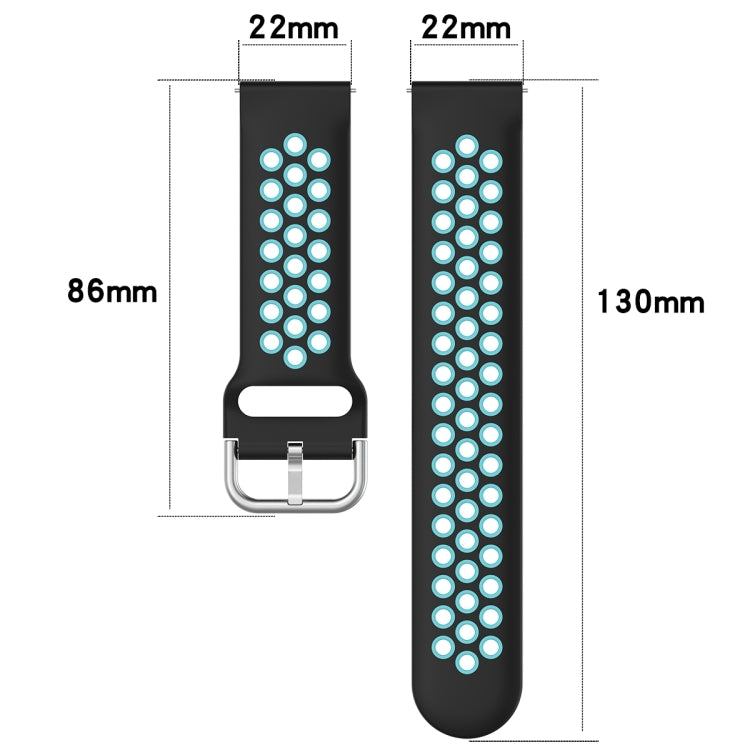 22mm Clasp Two Color Sport Wrist Strap Watchband, For Huawei Honor Magic Watch 2 46mm
