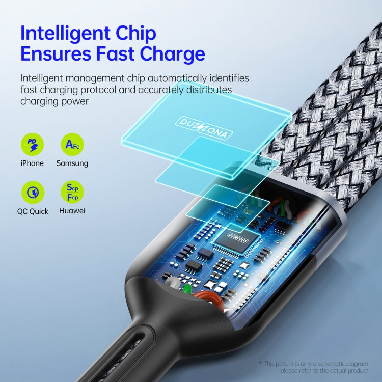 DUZZONA A3 3 in 1 USB to Type-C / 8 Pin / Micro USB Fast Charging Cable,Cable Length: 1.3m, A3