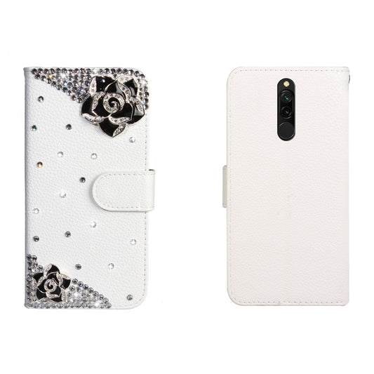Rhinestone leather flip case with card slots and wallet holder for Galaxy A51