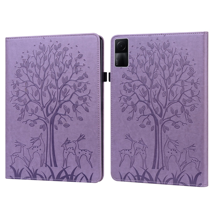 Tree & Deer Pattern Pressed Printing Leather Tablet Case, For Xiaomi Redmi Pad 10.61 2022