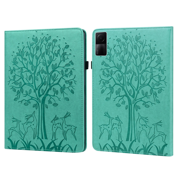 Tree & Deer Pattern Pressed Printing Leather Tablet Case, For Xiaomi Redmi Pad 10.61 2022