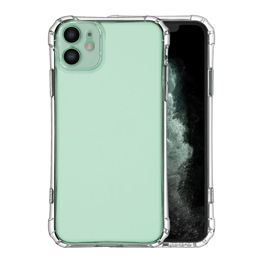 Clear protective iPhone 11 case featuring reinforced TPU corners and impact-absorbing airbag technology