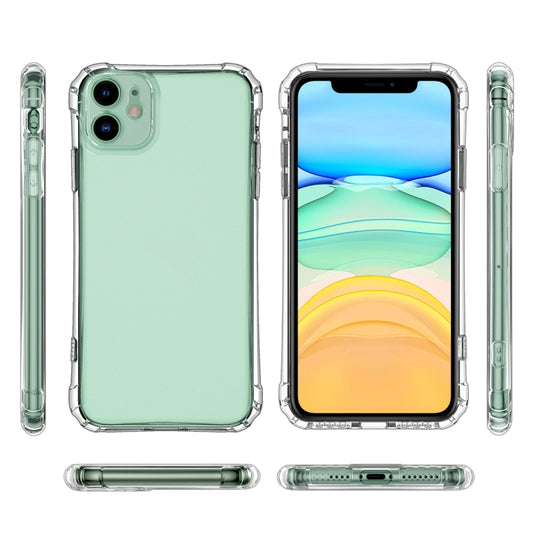 Dual-layer transparent phone case for iPhone 11 series with sound conversion hole and raised edges