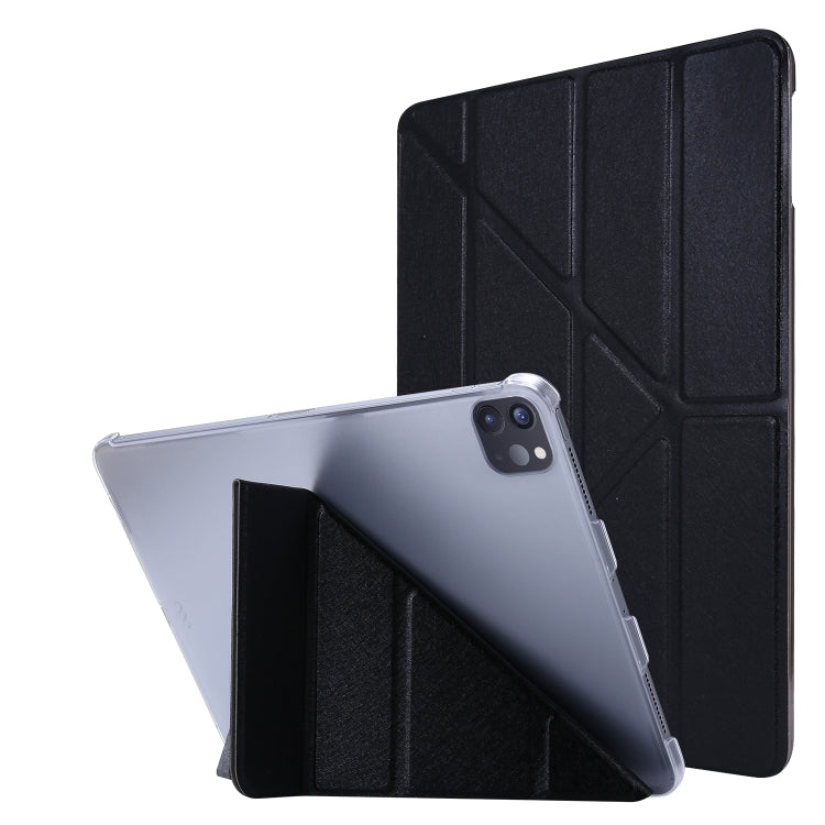 Silk Texture Horizontal Deformation Flip Leather Case with Three-folding Holder