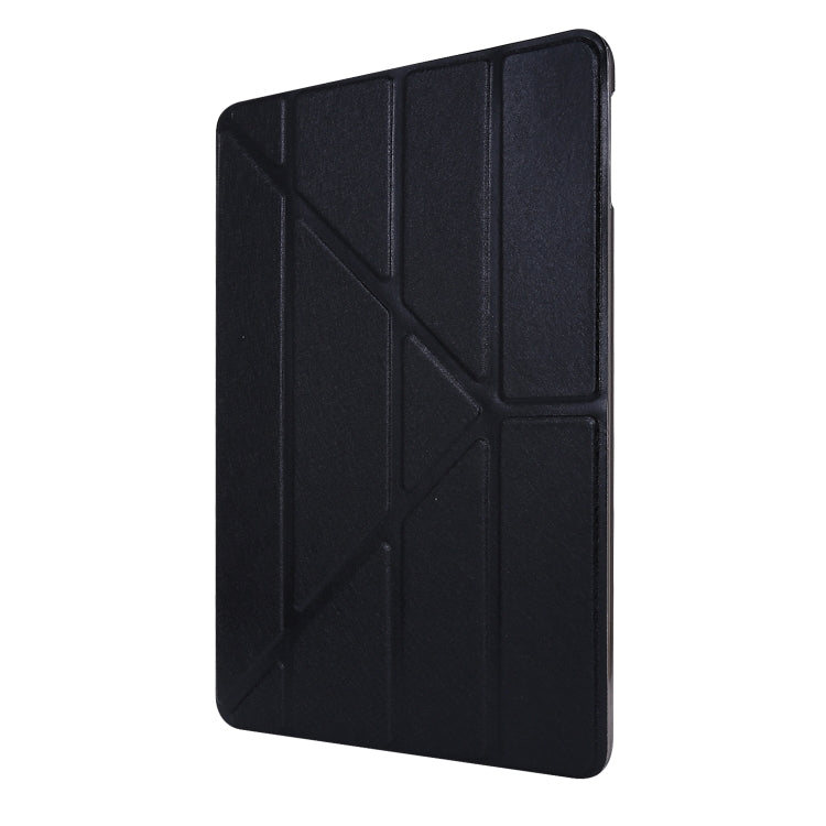 Silk Texture Horizontal Deformation Flip Leather Case with Three-folding Holder