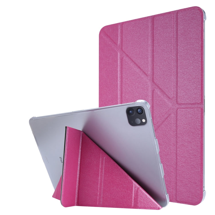 Silk Texture Horizontal Deformation Flip Leather Case with Three-folding Holder