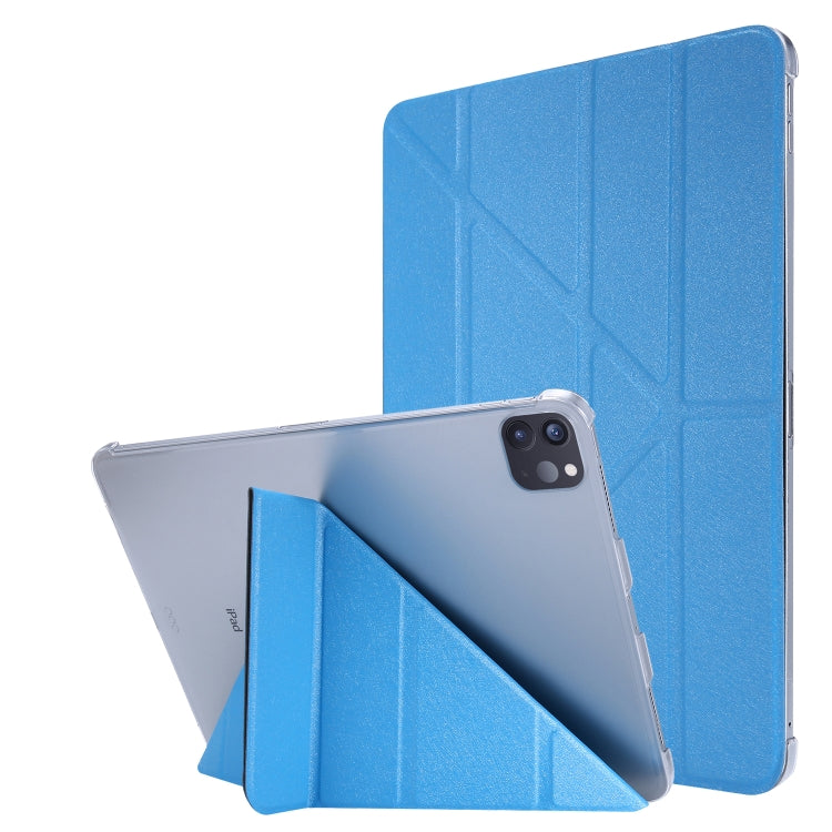 Silk Texture Horizontal Deformation Flip Leather Case with Three-folding Holder