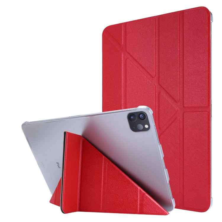 Silk Texture Horizontal Deformation Flip Leather Case with Three-folding Holder