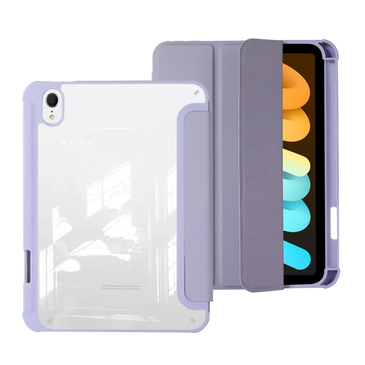 Étui en cuir acrylique pliable en 3 parties pour iPad mini 2024/mini 6
