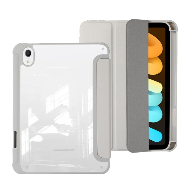 Étui en cuir acrylique pliable en 3 parties pour iPad mini 2024/mini 6