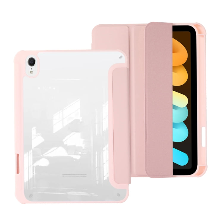 Étui en cuir acrylique pliable en 3 parties pour iPad mini 2024/mini 6