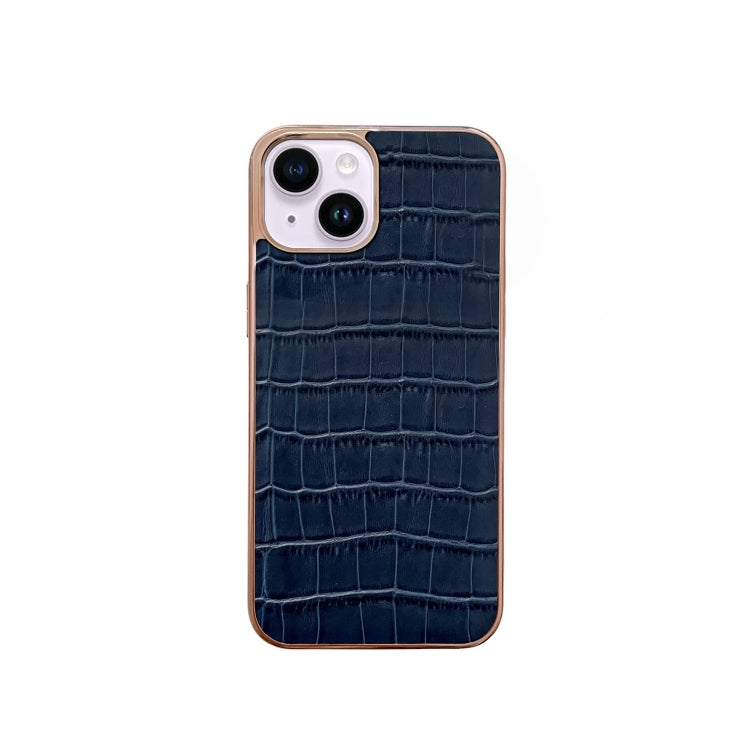 Nano Electroplating Crocodile Texture Genuine Leather Phone Case, For iPhone 14 Pro Max, For iPhone 14 Pro, For iPhone 14, For iPhone 14 Plus, For iPhone 13 Pro Max, For iPhone 13 Pro
