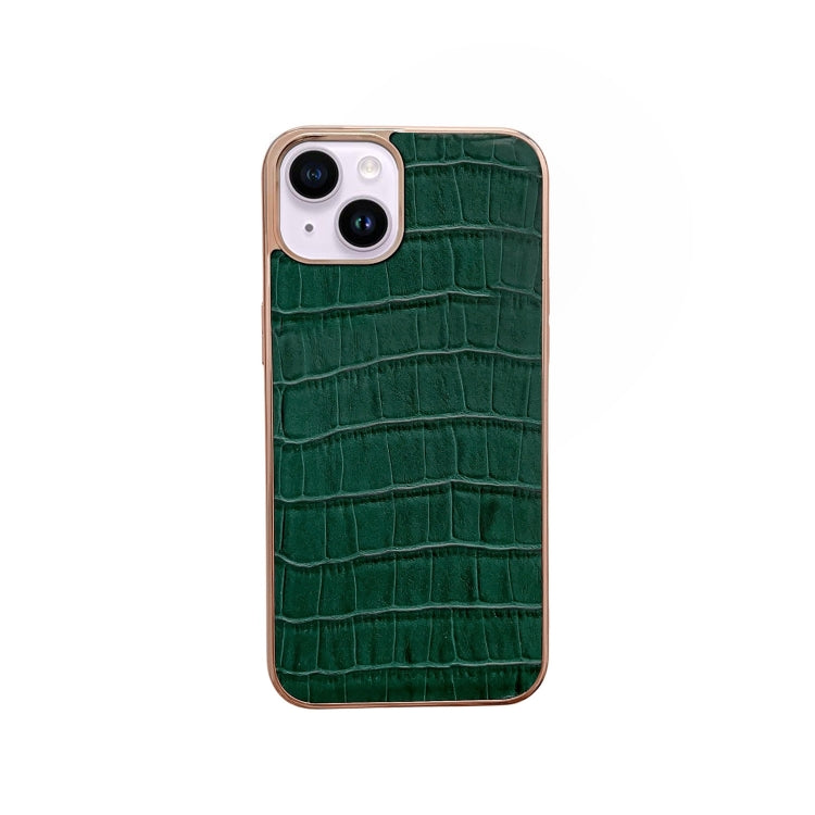 Nano Electroplating Crocodile Texture Genuine Leather Phone Case, For iPhone 14 Pro Max, For iPhone 14 Pro, For iPhone 14, For iPhone 14 Plus, For iPhone 13 Pro Max, For iPhone 13 Pro
