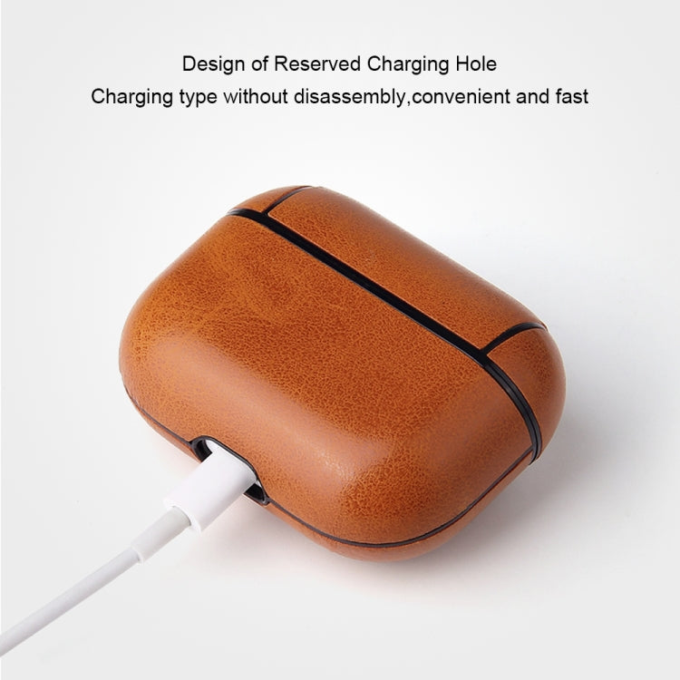 Étui de protection antichute en cuir PU texturé Crazy Horse avec mousqueton, pour AirPods Pro, AirPods 1 et 2