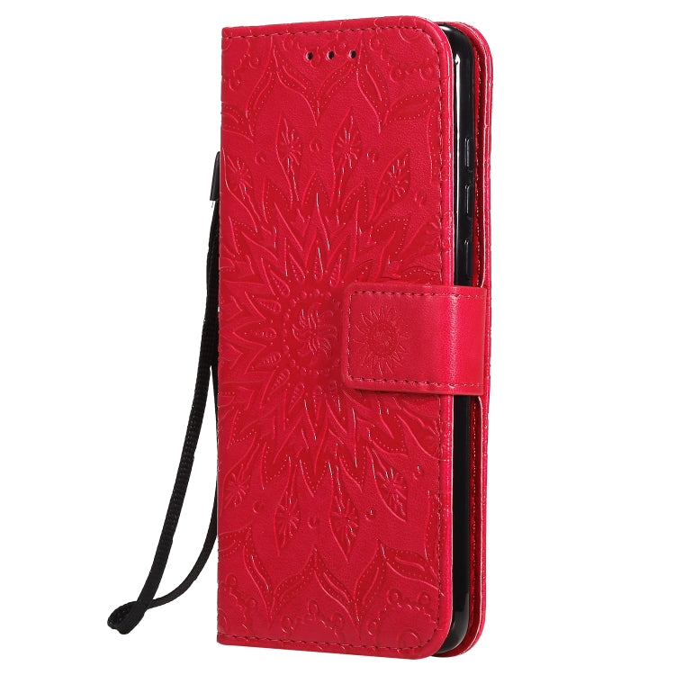 Pressed Printing Sunflower Pattern Horizontal Flip PU Leather Case with Holder & Card Slots & Wallet & Lanyard, For Huawei P40, For Huawei P40 Pro, For Huawei P40 Lite / Nova 6 se