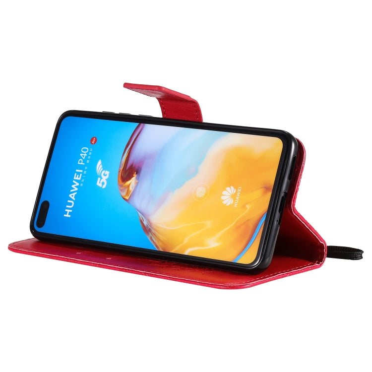Pressed Printing Sunflower Pattern Horizontal Flip PU Leather Case with Holder & Card Slots & Wallet & Lanyard, For Huawei P40, For Huawei P40 Pro, For Huawei P40 Lite / Nova 6 se