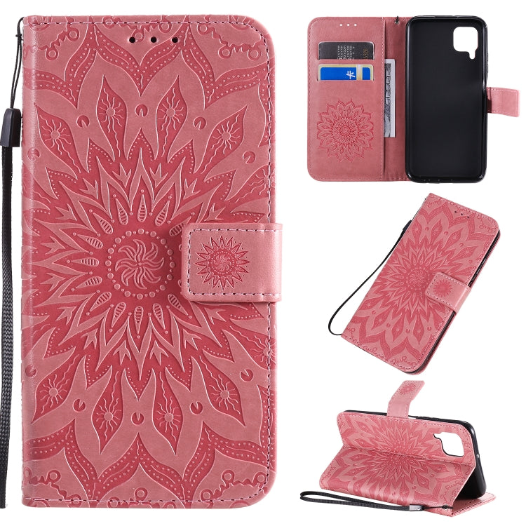 Pressed Printing Sunflower Pattern Horizontal Flip PU Leather Case with Holder & Card Slots & Wallet & Lanyard, For Huawei P40, For Huawei P40 Pro, For Huawei P40 Lite / Nova 6 se