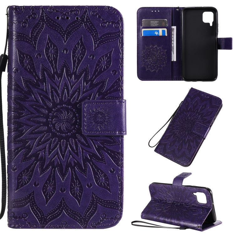 Pressed Printing Sunflower Pattern Horizontal Flip PU Leather Case with Holder & Card Slots & Wallet & Lanyard, For Huawei P40, For Huawei P40 Pro, For Huawei P40 Lite / Nova 6 se