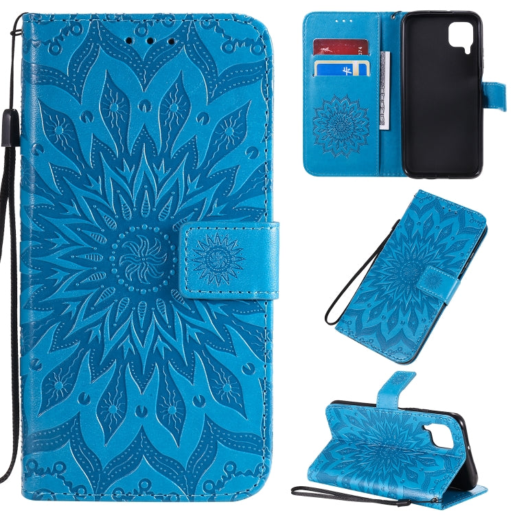 Pressed Printing Sunflower Pattern Horizontal Flip PU Leather Case with Holder & Card Slots & Wallet & Lanyard, For Huawei P40, For Huawei P40 Pro, For Huawei P40 Lite / Nova 6 se
