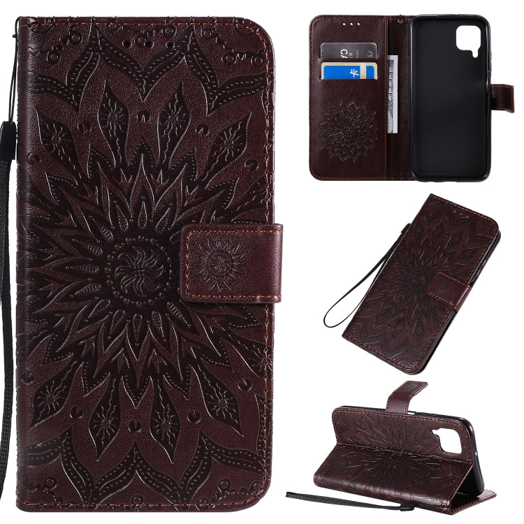 Pressed Printing Sunflower Pattern Horizontal Flip PU Leather Case with Holder & Card Slots & Wallet & Lanyard, For Huawei P40, For Huawei P40 Pro, For Huawei P40 Lite / Nova 6 se