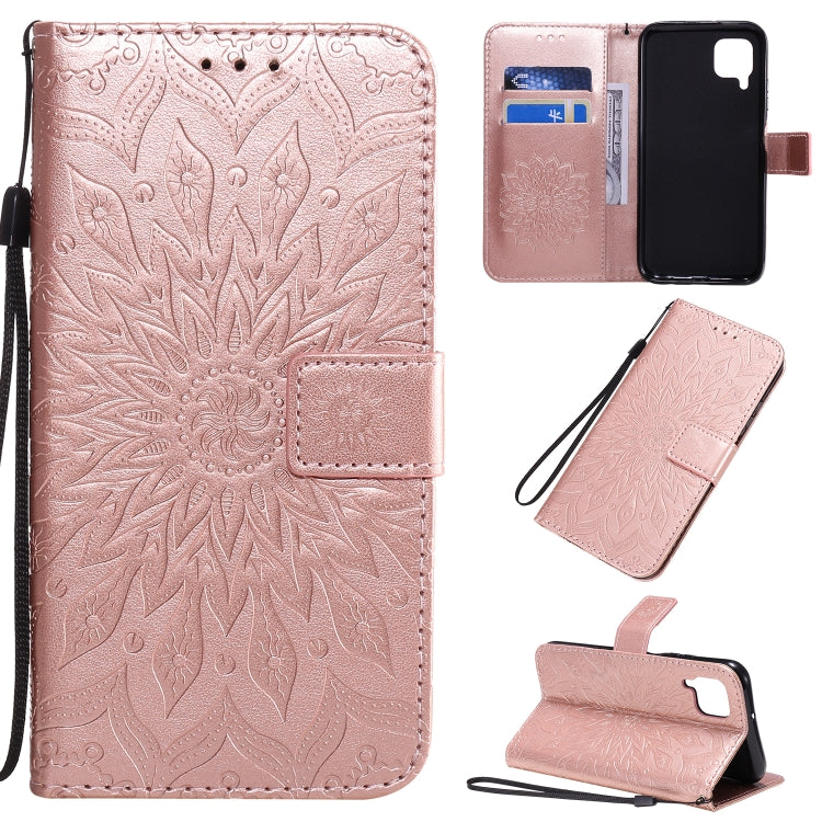 Pressed Printing Sunflower Pattern Horizontal Flip PU Leather Case with Holder & Card Slots & Wallet & Lanyard, For Huawei P40, For Huawei P40 Pro, For Huawei P40 Lite / Nova 6 se