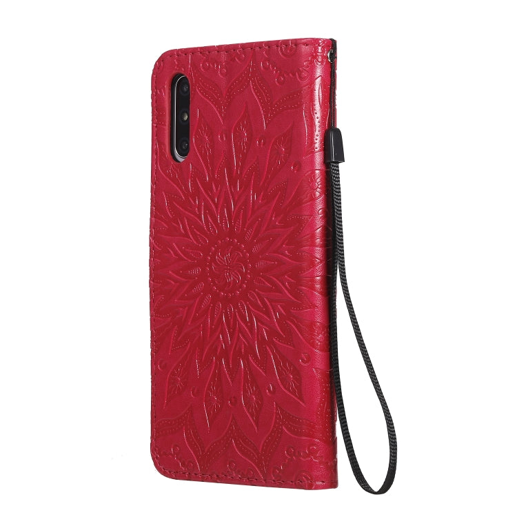 Pressed Printing Sunflower Pattern Horizontal Flip PU Leather Case with Holder & Card Slots & Wallet & Lanyard, For Huawei Enjoy 10e, For Galaxy A01, For Galaxy A21