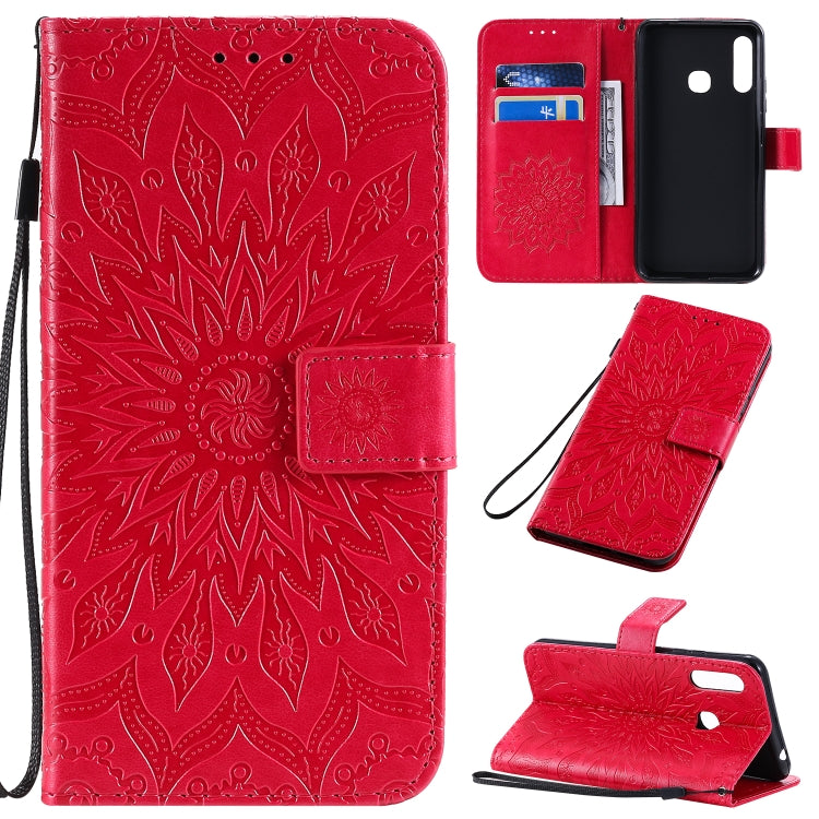 Pressed Printing Sunflower Pattern Horizontal Flip PU Leather Case with Holder & Card Slots & Wallet & Lanyard, For Galaxy A70e, For Galaxy A81 / M60S / Note10 Lite, For Galaxy A91 / M80S / S10 Lite