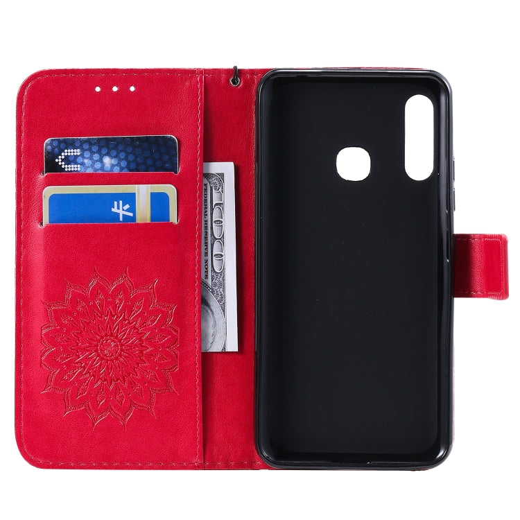 Pressed Printing Sunflower Pattern Horizontal Flip PU Leather Case with Holder & Card Slots & Wallet & Lanyard, For Galaxy A70e, For Galaxy A81 / M60S / Note10 Lite, For Galaxy A91 / M80S / S10 Lite