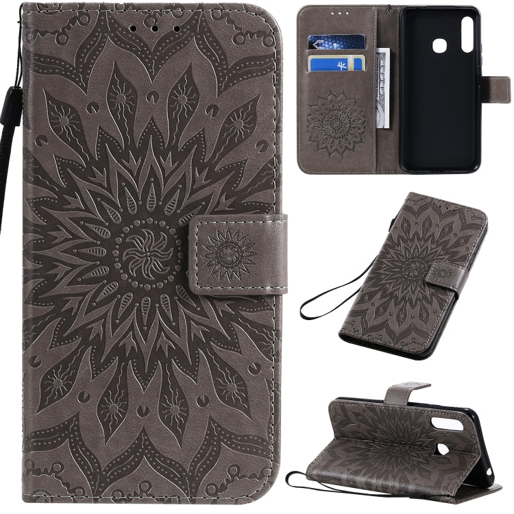 Pressed Printing Sunflower Pattern Horizontal Flip PU Leather Case with Holder & Card Slots & Wallet & Lanyard, For Galaxy A70e, For Galaxy A81 / M60S / Note10 Lite, For Galaxy A91 / M80S / S10 Lite