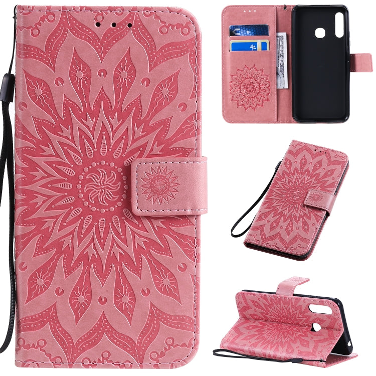 Pressed Printing Sunflower Pattern Horizontal Flip PU Leather Case with Holder & Card Slots & Wallet & Lanyard, For Galaxy A70e, For Galaxy A81 / M60S / Note10 Lite, For Galaxy A91 / M80S / S10 Lite