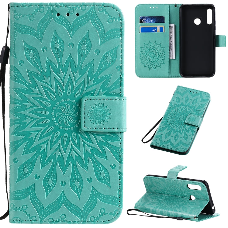 Pressed Printing Sunflower Pattern Horizontal Flip PU Leather Case with Holder & Card Slots & Wallet & Lanyard, For Galaxy A70e, For Galaxy A81 / M60S / Note10 Lite, For Galaxy A91 / M80S / S10 Lite
