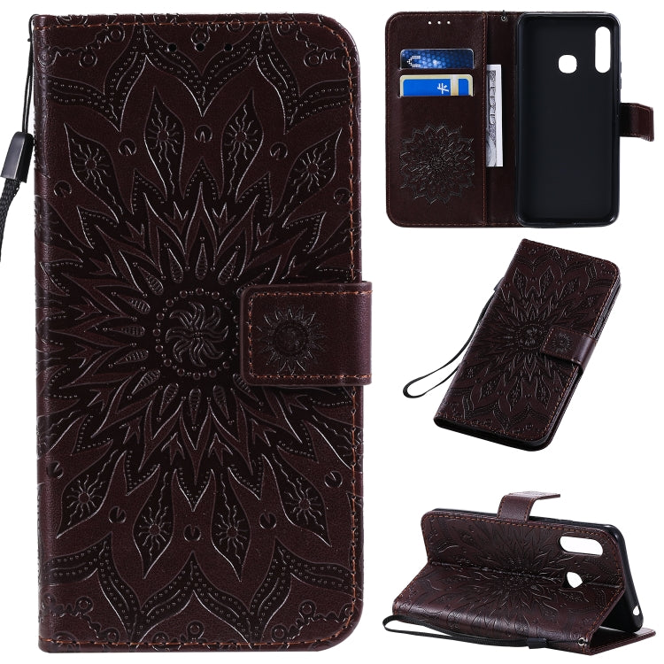 Pressed Printing Sunflower Pattern Horizontal Flip PU Leather Case with Holder & Card Slots & Wallet & Lanyard, For Galaxy A70e, For Galaxy A81 / M60S / Note10 Lite, For Galaxy A91 / M80S / S10 Lite