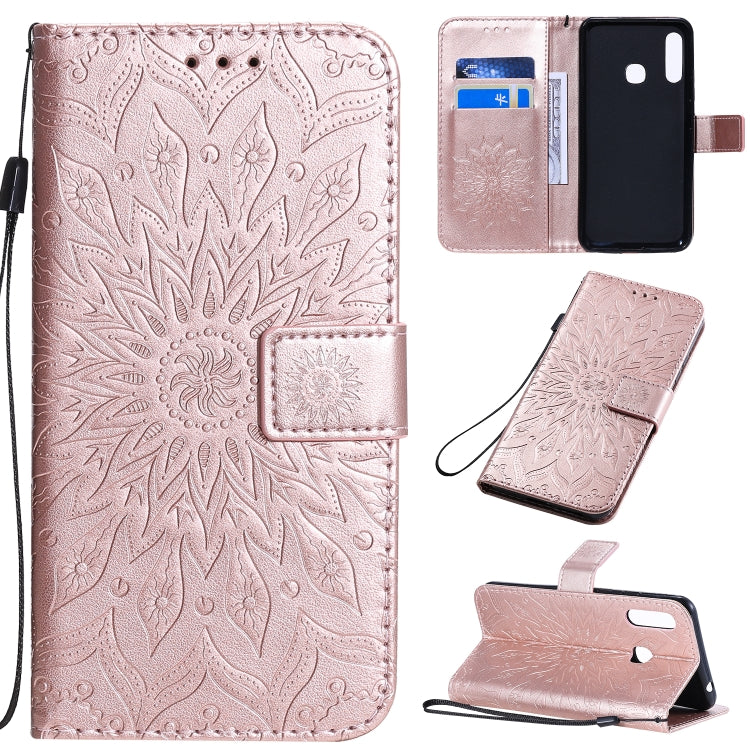 Pressed Printing Sunflower Pattern Horizontal Flip PU Leather Case with Holder & Card Slots & Wallet & Lanyard, For Galaxy A70e, For Galaxy A81 / M60S / Note10 Lite, For Galaxy A91 / M80S / S10 Lite