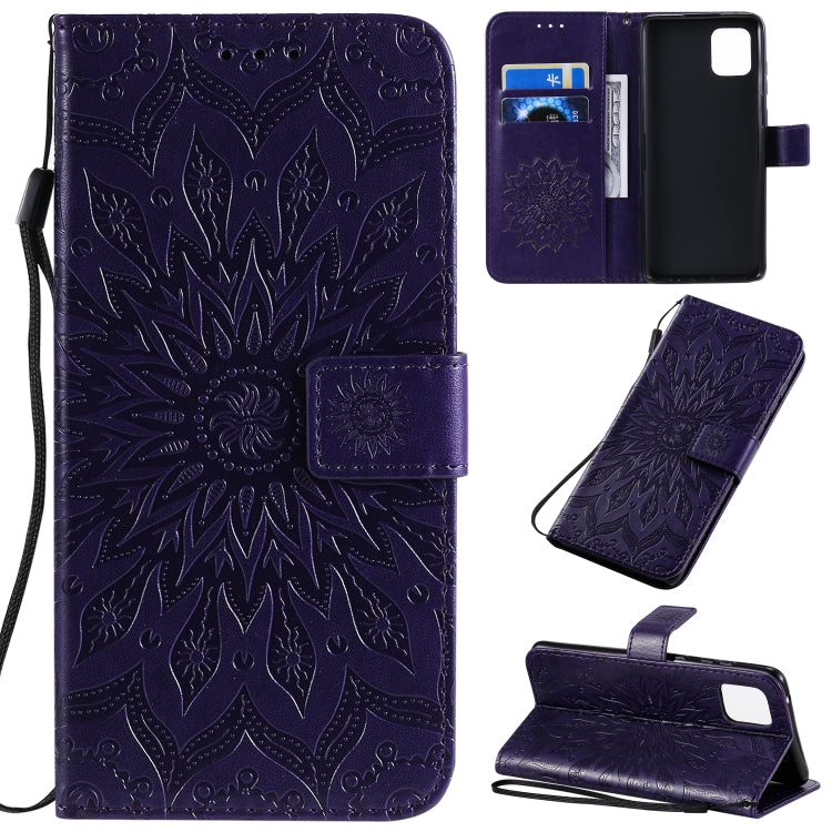 Pressed Printing Sunflower Pattern Horizontal Flip PU Leather Case with Holder & Card Slots & Wallet & Lanyard, For Galaxy A70e, For Galaxy A81 / M60S / Note10 Lite, For Galaxy A91 / M80S / S10 Lite