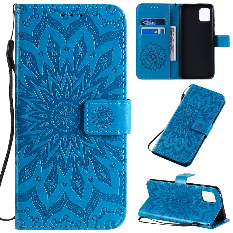 Pressed Printing Sunflower Pattern Horizontal Flip PU Leather Case with Holder & Card Slots & Wallet & Lanyard, For Galaxy A70e, For Galaxy A81 / M60S / Note10 Lite, For Galaxy A91 / M80S / S10 Lite