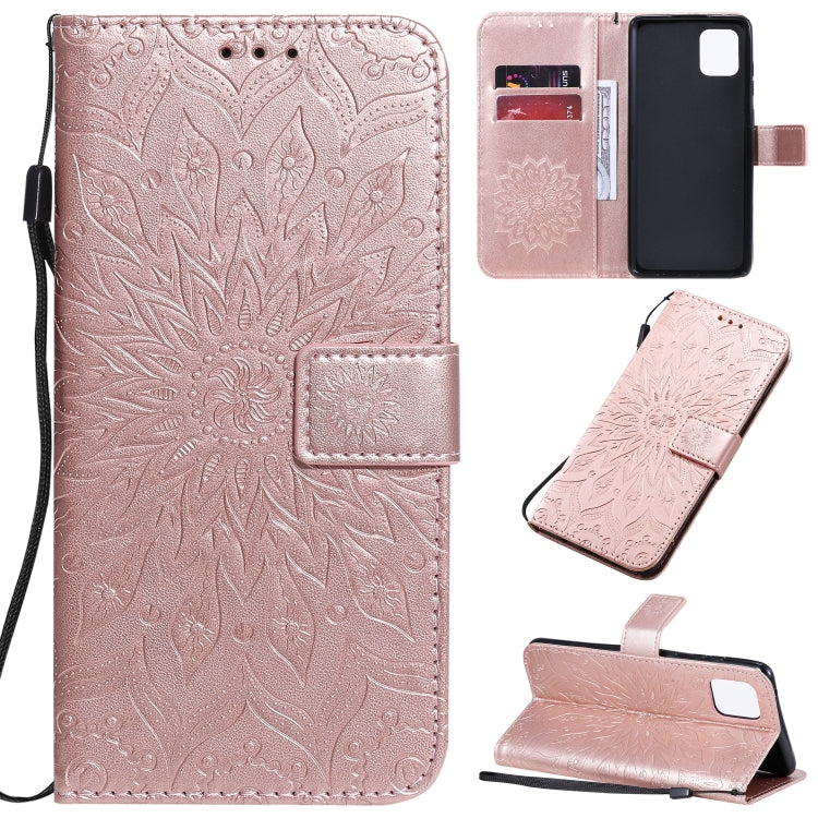 Pressed Printing Sunflower Pattern Horizontal Flip PU Leather Case with Holder & Card Slots & Wallet & Lanyard, For Galaxy A70e, For Galaxy A81 / M60S / Note10 Lite, For Galaxy A91 / M80S / S10 Lite