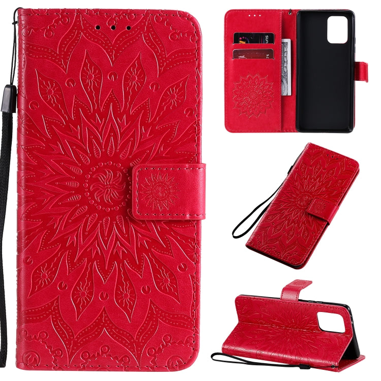 Pressed Printing Sunflower Pattern Horizontal Flip PU Leather Case with Holder & Card Slots & Wallet & Lanyard, For Galaxy A70e, For Galaxy A81 / M60S / Note10 Lite, For Galaxy A91 / M80S / S10 Lite