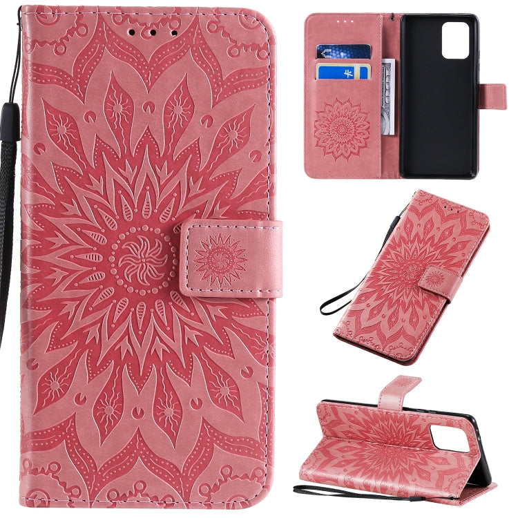 Pressed Printing Sunflower Pattern Horizontal Flip PU Leather Case with Holder & Card Slots & Wallet & Lanyard, For Galaxy A70e, For Galaxy A81 / M60S / Note10 Lite, For Galaxy A91 / M80S / S10 Lite