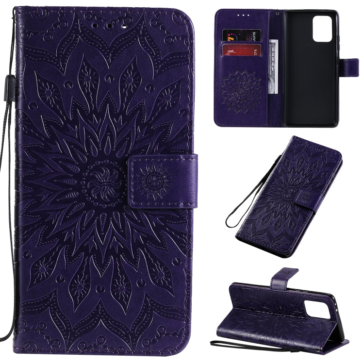 Pressed Printing Sunflower Pattern Horizontal Flip PU Leather Case with Holder & Card Slots & Wallet & Lanyard, For Galaxy A70e, For Galaxy A81 / M60S / Note10 Lite, For Galaxy A91 / M80S / S10 Lite