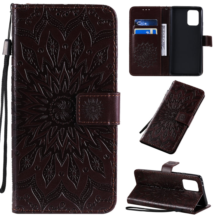 Pressed Printing Sunflower Pattern Horizontal Flip PU Leather Case with Holder & Card Slots & Wallet & Lanyard, For Galaxy A70e, For Galaxy A81 / M60S / Note10 Lite, For Galaxy A91 / M80S / S10 Lite