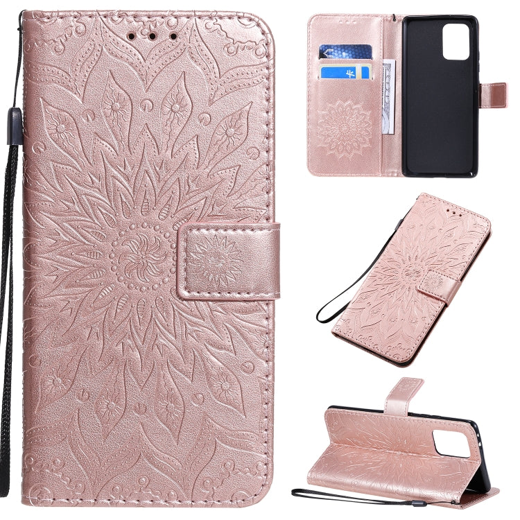 Pressed Printing Sunflower Pattern Horizontal Flip PU Leather Case with Holder & Card Slots & Wallet & Lanyard, For Galaxy A70e, For Galaxy A81 / M60S / Note10 Lite, For Galaxy A91 / M80S / S10 Lite