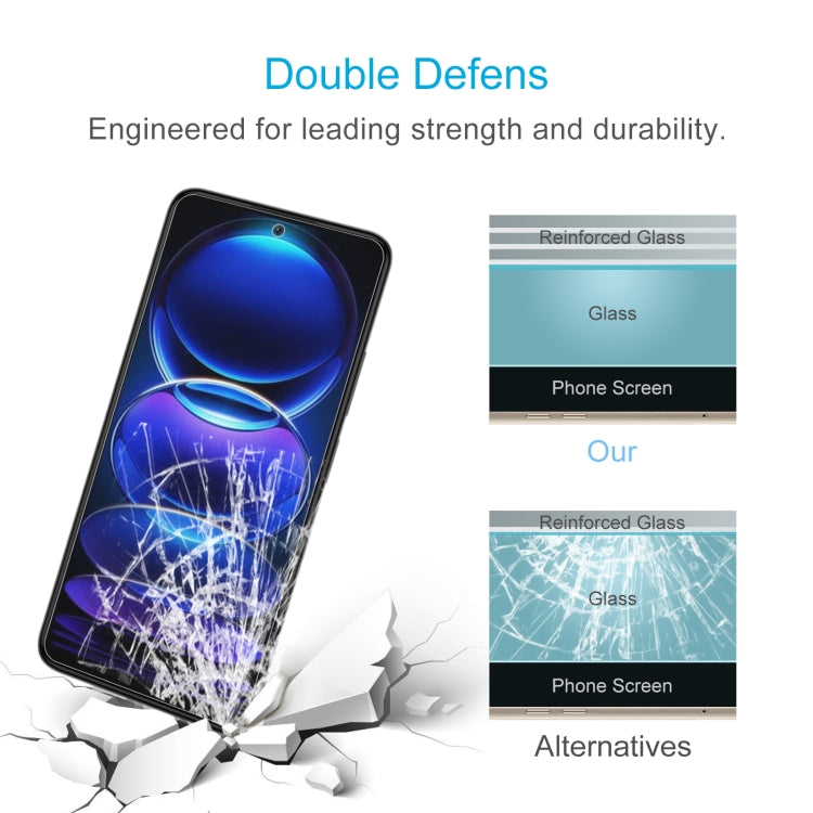 Lot de 50 films en verre trempé 9H 2,5D (0,26 mm) pour Xiaomi Redmi Note 12 (Chine) / Note 12 (International) et Redmi Note 12 Pro / 12 Pro+ / 12 Explorer / Note 12 Pro Speed