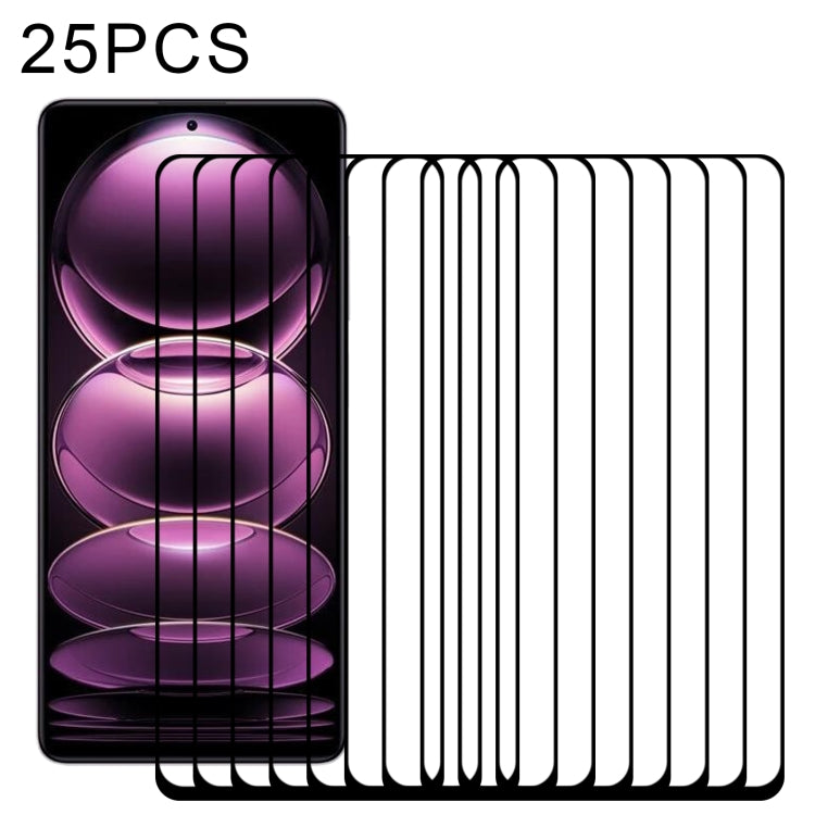 25pcs Full Glue Full Screen Tempered Glass Film