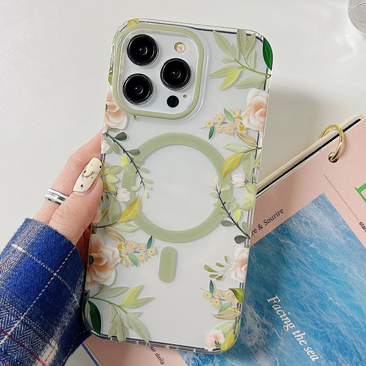 Flowers Dual-side Laminating Magsafe Phone Case, For iPhone 14 Plus, For iPhone 14 Pro, For iPhone 14