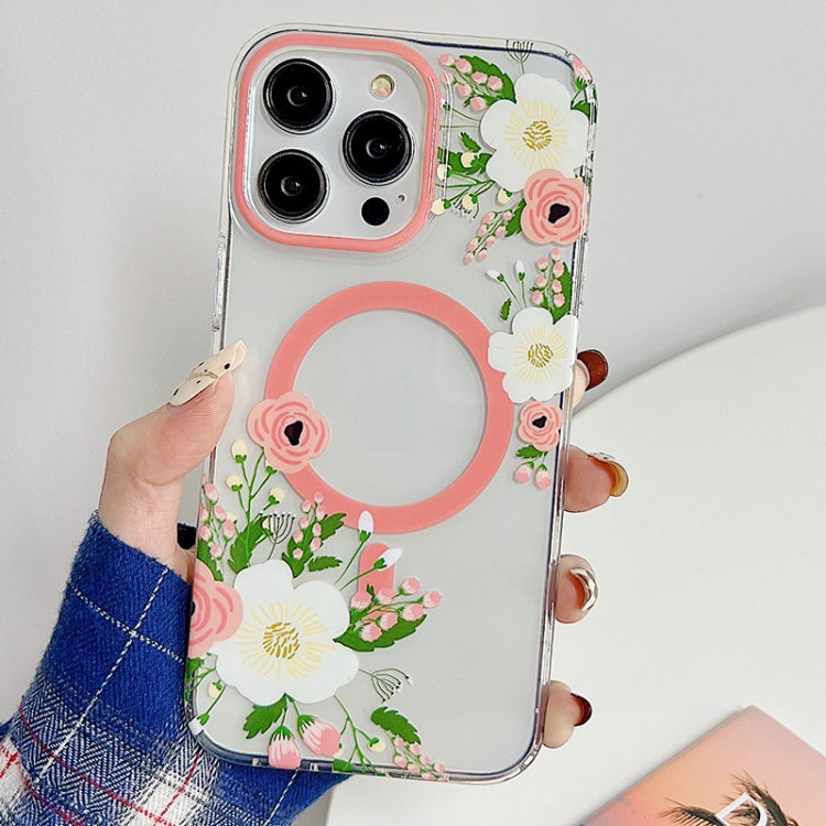 Flowers Dual-side Laminating Magsafe Phone Case, For iPhone 14 Plus, For iPhone 14 Pro, For iPhone 14