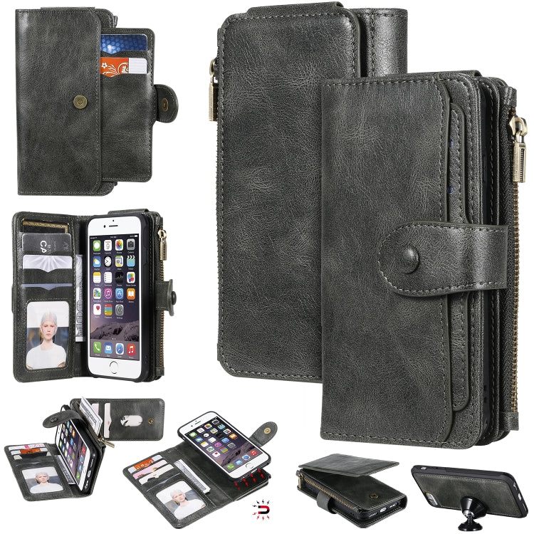 Multifunctional Retro Detachable Magnetic Horizontal Flip Leather Case with Card Slots & Holder & Wallet & Photo Frame, For iPhone 6 / 7 / 8, For iPhone X / XS, For iPhone XR, For iPhone XS Max